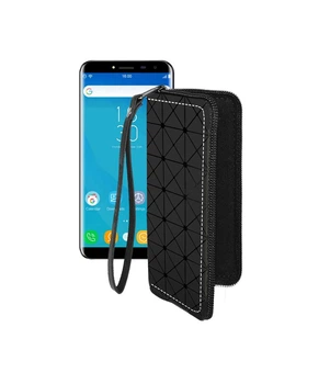 Чохол-гаманець з екошкіри для телефону Oukitel C8 Чорний ромб