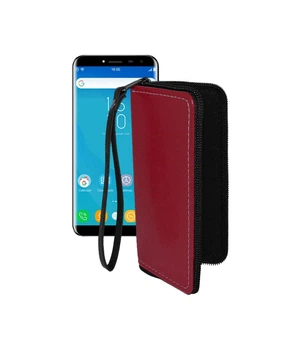 Чохол-гаманець з екошкіри для телефону Oukitel C8 Бордовий