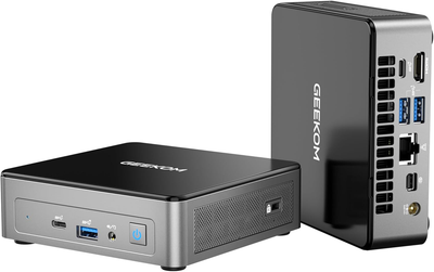 Мини ПК GEEKOM MiniAir 12 / Intel N100 / RAM 16GB / SSD 512GB / HDMI / LAN / Wi-Fi 6 / Bluetooth 5.2 / Windows 11 / Черный