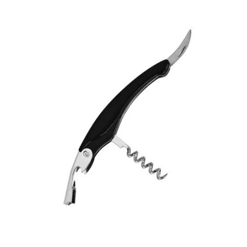 Штопор для официанта Stenson R92239, 11 см, двухступенчатый, черный, нержавеющая сталь.