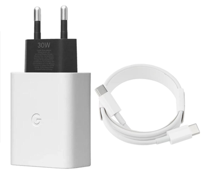 Зарядное устройство Google Pixel 30вт(W) USB-C с кабелем для телефонов Зарядка для Google и Android