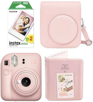 Набор Fujifilm INSTAX Mini 12 Blossom Pink розовая фотокамера мгновенной печати / картриджи 20 фото / чехол / альбом 64 фото