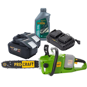 Аккумуляторная пила Procraft PCA40 + 2 АКБ на 8 ач + ЗУ + масло цепи 1 л