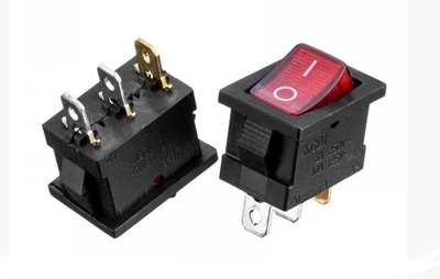 Переключатель KCD1-101N-2, ON-OFF, (3pin) красный 19.2х13мм Daier 1015631
