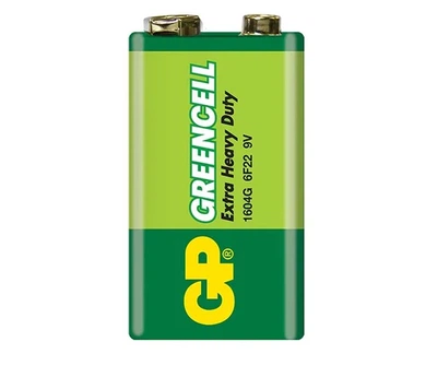 Батарейка крона GP Greencell 9V сольова 6F22 HEAVY DUTY 1527