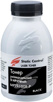 Тонер Static Control MPT9 HP/Canon универсальный 100 г Black (фасованный) (MPT9-100B-P)