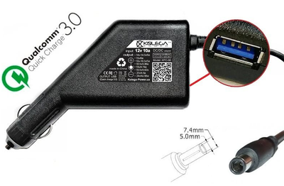 Автомобильный Блок питания Kolega-Power для ноутбука (QC3.0) Dell 19.5V 2.31A 45W 7.4x5.0 (KPC-90-195-7450D)