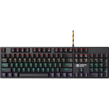 Клавіатура Canyon GK-4 "Deimos", Black, USB, механічне (Blue switches) підсвічування (CND-SKB4-US)