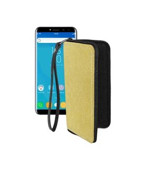 Чохол-гаманець з екошкіри для телефону Oukitel C8 Золотий