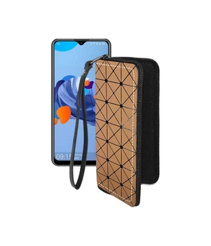 Чохол-гаманець з екошкіри для телефону Oukitel C19 Коричневий ромб