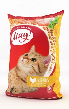 Сухой корм Мяу! для взрослых котов с курицей 11 кг
