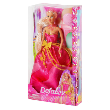 Кукла с длинной косой Defa Lucy 30 см красное платье с расческой