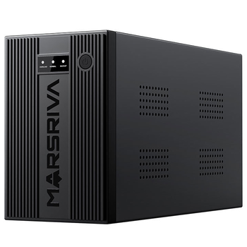 Источник бесперебойного питания Marsriva MR-UF2000, 2000ВА/1200Вт Line-Interactive LED version 2xAC Outlets 2*12V/9Ah metal Black (MR-UF2000)