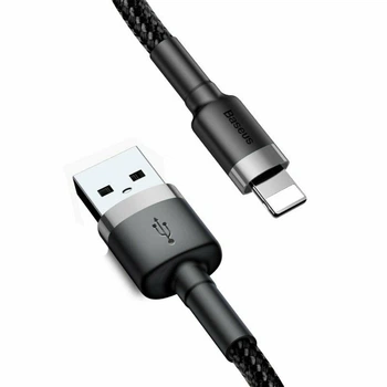 Зарядний кабель Baseus Cafule Lightning 2A 3m Gray/Black (CALKLF-RG1)