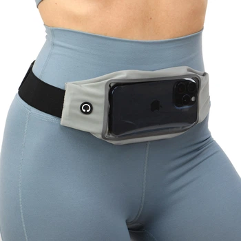 Чехол-сумка на пояс для бега RUNNING WAISTPACK SP-Sport GA-506 (26х10см, полиэстер, эластан, серый)