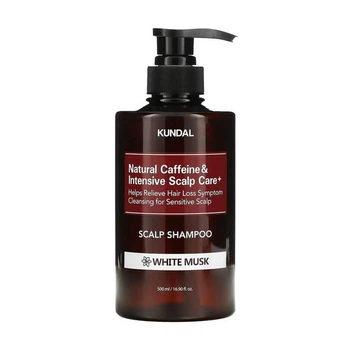 Шампунь проти випадіння волосся "Білий Мускус" Kundal Natural Caffeine & Intensive Scalp Care Shampoo White Musk 500ml