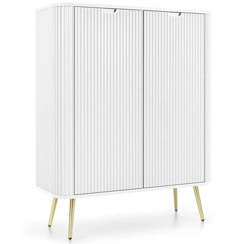 Комод Зова/Zova 2-дверный с золотыми ножками K103 Белый Ш103xВ129 см. Perfect Home