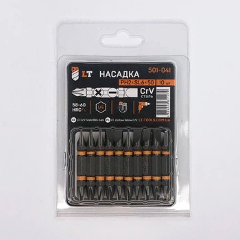 Насадка PH2*S6 *50мм, 1/4", CrV "LEVTOOLS" 501-041