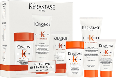 Zestaw do pielęgnacji włosów Kerastase Nutritive Discovery Szampon do włosów suchych 80 ml + Mleczko 75 ml + Odżywka 50 ml (3474637183837)