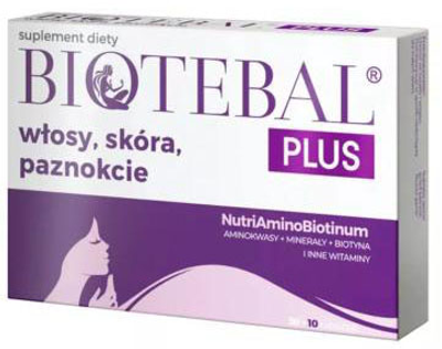 Вітаміни Biotebal Biotebal Plus волосся шкіра нігті 40 таблеток (5903060625945)