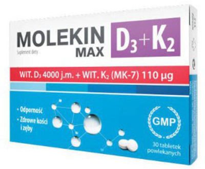 Вітаміни Natur Produkt Pharma Molekin D3 + K2 MAX 30 таблеток (5906204020576)