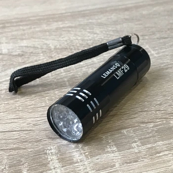 Ліхтарик ручний 9 LED чорний алюміній "LEMANSO" LMF29