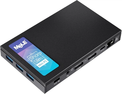 Мини ПК MeLE Quieter 3C / Intel Celeron N5105 / RAM 16GB / SSD 256GB / 2 x HDMI / LAN / Wi-Fi 6 / Bluetooth 5.1 / Windows 11 / Черный Б/В