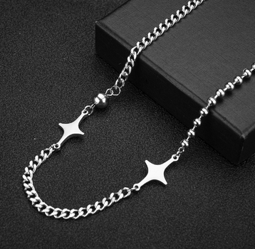 Цепочка Fashion Jewerly со звездами в корейском стиле y2k kpop для женщин для мужчин серебристая (SVS)
