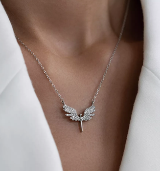 Цепочка Fashion Jewerly Крылья Ангела подвеска на шею в стиле Тиффани y2k kpop серебристый (SVS)