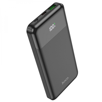 Черный Power Bank Hoco J102 PD20W+QC3.0 емкостью 10000 mAh портативное зарядное устройство.