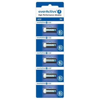 Батарейка щелочная everActive A32 5BL, 9V, блистер 5шт (разрывной)