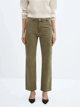 Джинси Regular Fit жіночі Mango Newcargo 57045801-37 34 Хакі (8445922884871)