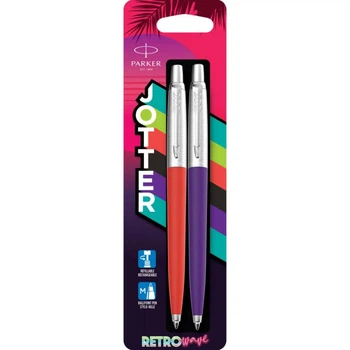 Набор Parker JOTTER Originals 80s Vermilon CT BP + Indigo CT BP (2 шариковые ручки в блистере)