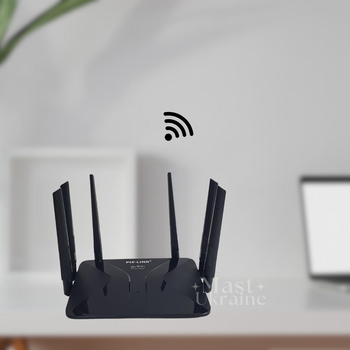 Високошвидкісний Wi-Fi роутер маршрутизатор з 6 антенами 300 Мбіт/с 2.4 ГГц Чорний LV-WR50Q