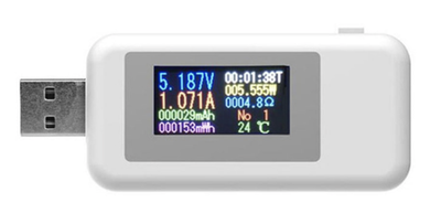 USB Вольтметр/амперметр тестер 10в1 зарядных устройств с цветным ЖК - белый
