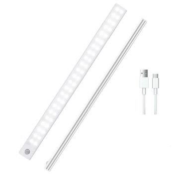 Світлодіодна лампа нічник Intelligent Light L1803 з датчиком руху на акумуляторі 100 led 50 см silver