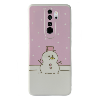Чехол Новогодний Kassel Premium для Xiaomi Redmi Note 8 Pro (06) Снеговик новогодний