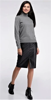 Женский базовый гольф-водолазка с кашемиром Moni &Co Серый M/L (48-50)