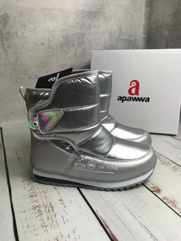 Дутики чоботи зимові дитячі для дівчаток Apawwa 34р-21см Сірий (1048)