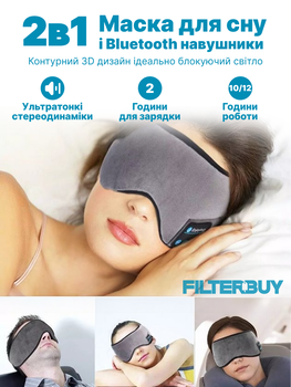 Маска для сна с Bluetooth-наушниками, гарнитурой, регулировкой размера и удобным управлением