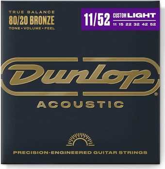 Струны для акустической гитары Dunlop DAB1152 80/20 Bronze Acoustic Guitar Strings (11-52)