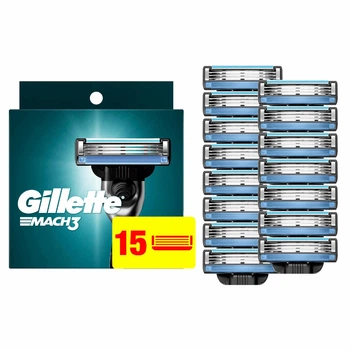 Сменные картриджи для бритья (лезвия кассеты) мужские Gillette Mach 3 кассеты 15 шт