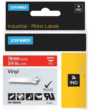 Стрічка для етикеток Dymo Rhino Vinyl 19 мм x 5.5 м White/Red (1805422)