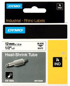 Rurka termokurczliwa Dymo RhinoPro Heat Shrink Tubing 12 mm x 1.5 m Black/White (18055) (71701180551)