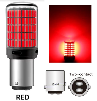 Світлодіодна лампа LED 1157 BAY15D P21W 3014 144 SMD червона
