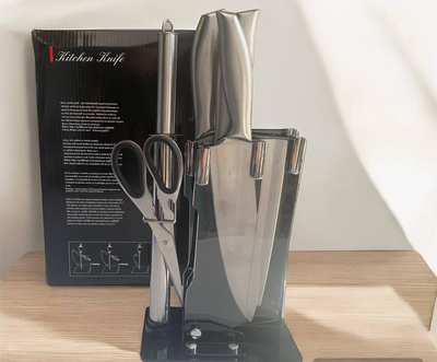 Набор ножей KITCHEN KNIFE 6 предметов на красивой подставке