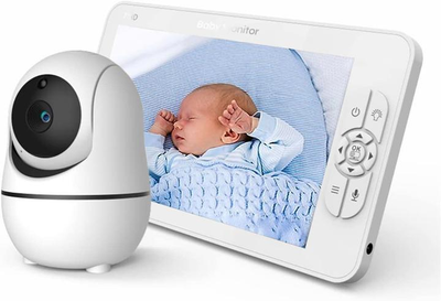 Видеоняня Baby Monitor SM-70PTZ с 7-дюймовым ЖК-монитором, аккумулятор 4000 mah(24 часа работы), обзор 355 град, датчиком звука, ночное видение, поворотная радионяня и измерением температуры