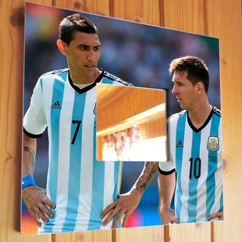Зеркало с фото "Лионель Месси. Lionel Messi. Барселона" украшение спальни, спорт клуба, бара, подарок фанату футбола