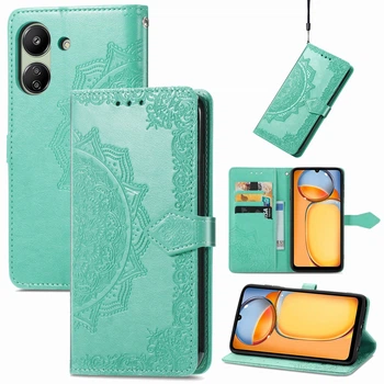 Чохол Vintage для Xiaomi Redmi 13C книжка шкіра PU з візитницею бірюзовий