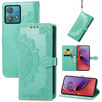 Чехол Vintage для Motorola Moto G84 книжка кожа PU с визитницей бирюзовый